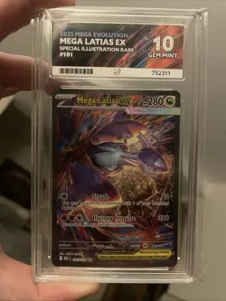 Pokemon TCG Mega Latias EX 181/132 Sir Mega Evolution ACE 10 Perfect Sub-grades - Image 1
