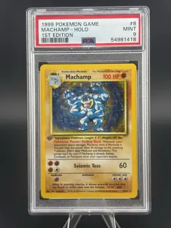 Pokemon TCG Machamp Holo Rare 1st Edition Base Set PSA 9 Mint - Image 2