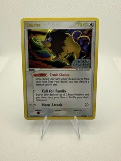 Pokemon TCG Tauros EX Crystal Guardians 12/100 Stamped Reverse Holo Rare - Image 1