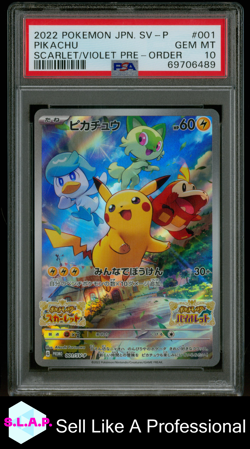 PIKACHU POKEMON 001/SV-P 2022 SCARLET/VIOLET PRE-ORDER - JAPANESE PSA 10 - Image 1