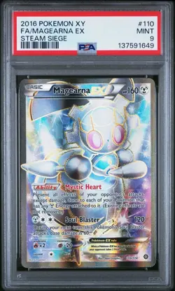 PSA 9 Mint 2016 POKEMON XY STEAM SIEGE #110 FULL ART MAGEARNA EX - Image 1