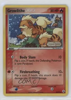 Growlithe Reverse Foil Pokemon EX Legend Maker #55 2006 - Image 1