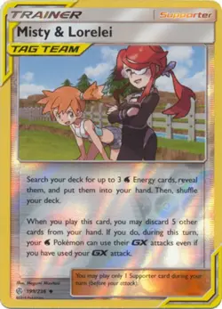 Misty & Lorelei - 199/236 - Uncommon - Reverse Holo NM, English Pokemon Cosmic E - Image 1