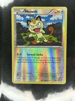 2016 Meowth 74/124 Fates Collide Reverse Holo Rare Pokemon TCG - Image 1