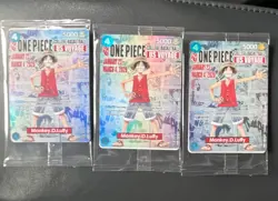 Bandai Namco One Piece US Voyage Promo Leader Monkey D. Luffy 3 Card Lot - Image 1