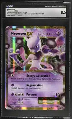 Mewtwo EX 52/108 2020 Jumbo Promo Cards Kanto Power English Pokemon CGC 8,5 - Image 1