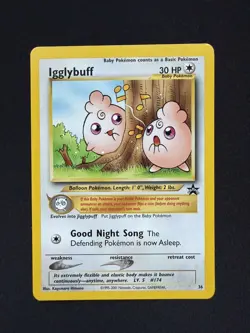 Pokemon Card - Igglybuff #36 WoTC Black Star Promo - NM - Image 1