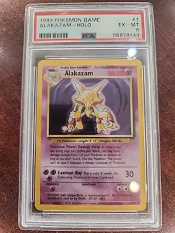 Alakazam Base Set Holo Pokemon Card WOTC EX - Mint PSA 6 - Image 1