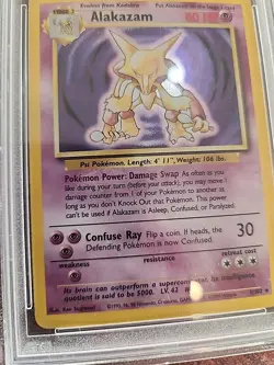 Alakazam Base Set Holo Pokemon Card WOTC EX - Mint PSA 6 - Image 5