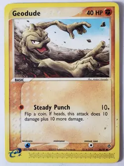 Geodude 56/97 LP - EX Dragon Pokemon Card -Midori Harada Art - Image 1
