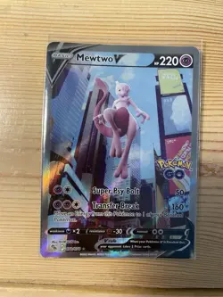Pokemon Mewtwo V 072/078 Pokemon GO Full Art Ultra Rare Holo 220 HP Card - Image 1
