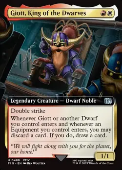 Giott, King of the Dwarves ** Extended Art #448 ** Final Fantasy - CUC NM MTG - Image 1