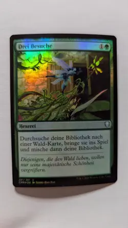 1x Three Visits FOIL GERMAN NM - MTG CMR Magic The Gathering x1 - Image 1
