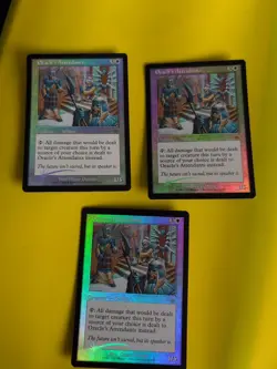 Oracle's Attendants x3 Soldier MTG 3 Card. OLD VINTAGE FOIL. NEMESIS. - Image 1