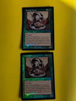Nesting Wurm x2 MTG 2 Card. OLD VINTAGE FOIL. NEMESIS. - Image 1