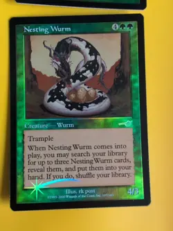 Nesting Wurm x2 MTG 2 Card. OLD VINTAGE FOIL. NEMESIS. - Image 2