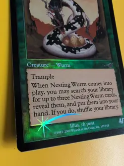 Nesting Wurm x2 MTG 2 Card. OLD VINTAGE FOIL. NEMESIS. - Image 4