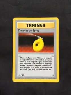 Pokemon Cards: Base Set 1st Edition Rare: Devolution Spray 72/102 - Image 1