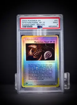 2003 Pokemon EX Sandstorm Rev Foil Mysterious Fossil HP 10 91 PSA 9 - Image 2