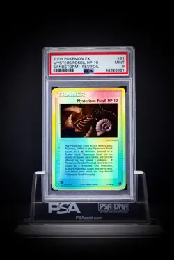 2003 Pokemon EX Sandstorm Rev Foil Mysterious Fossil HP 10 91 PSA 9 - Image 4