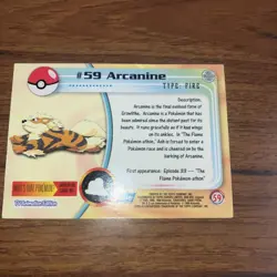 2000 Topps Chrome Pokemon TV Animation Edition Arcanine #59 Holo - Image 3