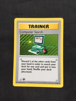Pokemon Cards: Base Set 1st Edition Rare: Computer Search 71/102 - Image 1