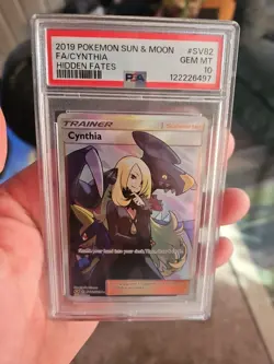 Pokemon 2019 Cynthia SV82/SV94 Full Art Shiny Vault Hidden Fates GEM MINT PSA 10 - Image 1