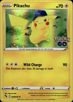Pikachu (28) Holo Rare Pokemon GO 028/078 NM - Image 1