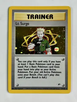Lt. Surge 2000 Pokemon Gym Heroes Unlimited Holo #17/132 * Near Mint * Poke Ball - Image 1