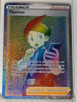Thorton Rainbow Secret Rare Full Art 210/196 Pokemon Holo Foil Rare Nice! - Image 1