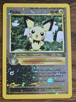 Pokemon Wotc Black Star Promo #35 reverse holo PICHU*swirl*,,,not played - Image 1