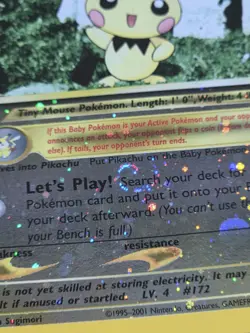 Pokemon Wotc Black Star Promo #35 reverse holo PICHU*swirl*,,,not played - Image 4