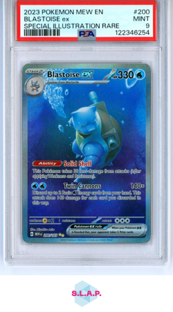 BLASTOISE EX POKEMON 200/165 2023 151 SPECI4L ILLUSTRATION RARE ENGLISH PSA 9 - Image 1