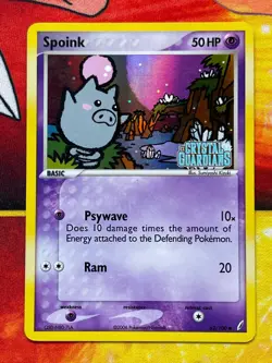 Spoink Reverse Holo Stamped 62/100 Common - Pokemon EX Crystal Guardians - Image 1