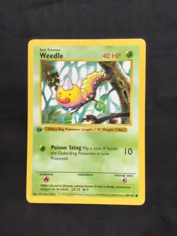 Pokemon Cards: Base Set 1st Edition Common: Weedle 69/102 - Image 1