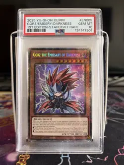 PSA 10 1ST ED GORZ THE EMISSARY OF DARKNESS STARLIGHT RARE BLMM-EN005 YUGIOH - Image 1