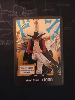 One Piece CCG Mihawk Don!! Card The Azure Sea's Seven Secret Foil OP14 NM - Image 1