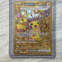 Pokemon Pikachu Ex 247/191 Sv08 Surging Sparks Hyper Rare Holo Full Art Card - Image 2