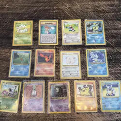 Pokemon TCG Lot 13 Cards Base Set vintage Holo Gyarados Unown Reg. Bulbasaur - Image 1