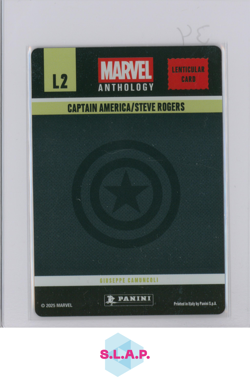 CAPTAIN AMERICA/STEVE ROGERS PANINI L2 MARVEL ANTHOLOGY LENTICULAR CARD 2025 ENG - Image 2
