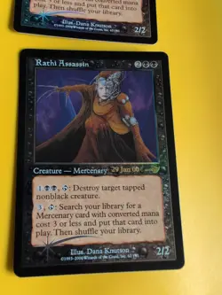 Rathi Assassin x2 Rare Mercenerry MTG 2 Card. OLD VINTAGE FOIL. NEMESIS. - Image 2