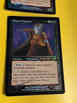 Rathi Assassin x2 Rare Mercenerry MTG 2 Card. OLD VINTAGE FOIL. NEMESIS. - Image 3