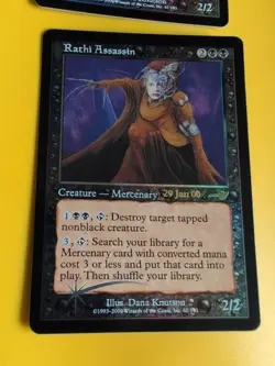 Rathi Assassin x2 Rare Mercenerry MTG 2 Card. OLD VINTAGE FOIL. NEMESIS. - Image 4