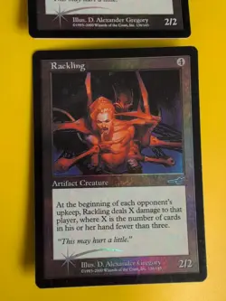 Rackling. Artifact Creature x2 MTG 2 Card. OLD VINTAGE FOIL. NEMESIS. - Image 2