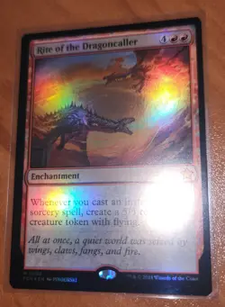 Magic MTG Rite of the Dragoncaller FDN 0467 Foil Mythic - NM condition - Image 2