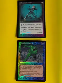 Parallax Inhibitor (wear) &Parallax Dementia MTG 2 Card. VINTAGE FOIL. NEMESIS - Image 1