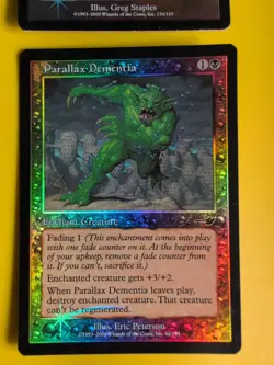 Parallax Inhibitor (wear) &Parallax Dementia MTG 2 Card. VINTAGE FOIL. NEMESIS - Image 2