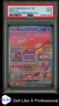 MEW EX 151 ULTRA-PREMIUM COLL POKEMON GER SVP DE-SV BLCK STR PRM 2023 053 PSA 9 - Image 1