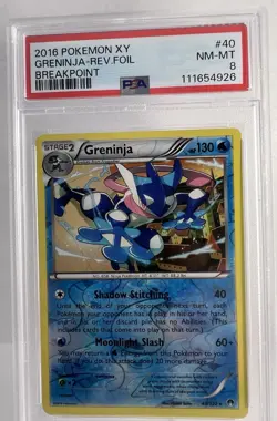 GRENINJA Reverse Holo Breakpoint 40 2016 Pokemon XY PSA 8 NM-MT - Image 1