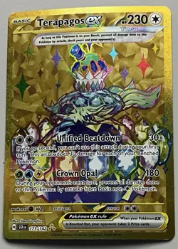 Pokemon Prismatic Evolutions Terapagos ex Basic Gold Hyper Rare #173/142 - Image 1